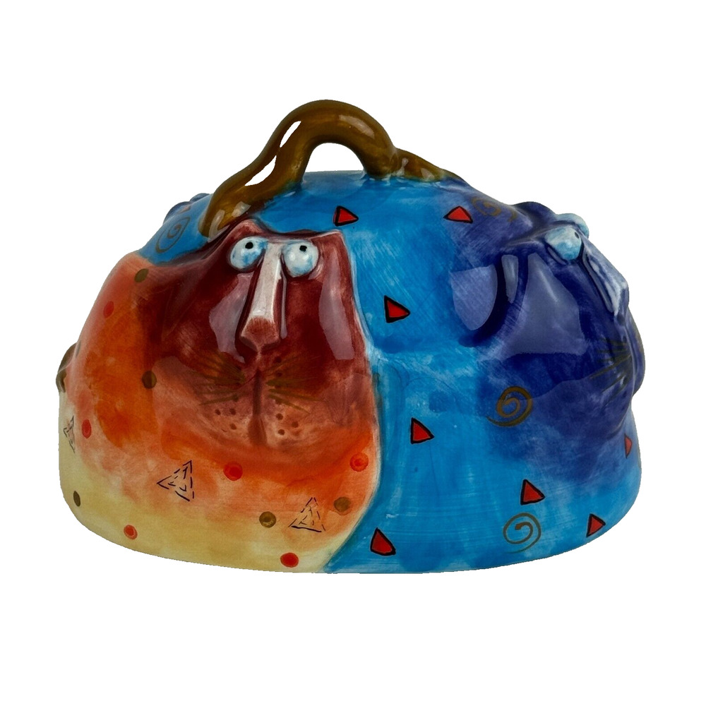 JOY CAT Ceramic Butter Dish Cover LID ONLY Kitty Cat Meow Studio Designworks